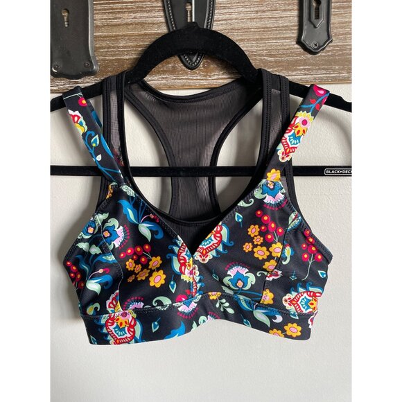 NWOT JOYLAB Multicolor Floral Sports Bra With Mesh Back Size XS - Picture 3 of 5